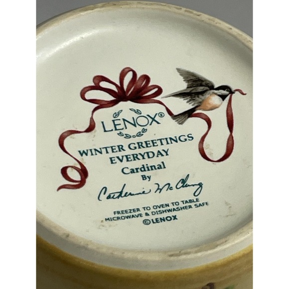 Lenox Winter Greetings Coffee Mug Cardinal Catherine McClung Holiday Bird - Picture 9 of 11
